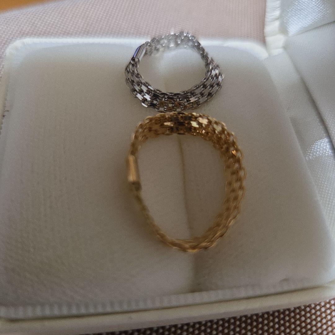 K18YG ダブルビスマルクチェーンリング