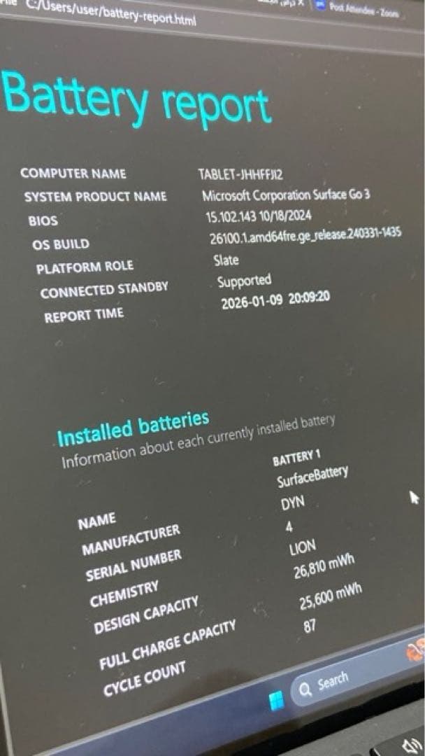 (良いバッテリー ) Microsoft surface go3 タブレット