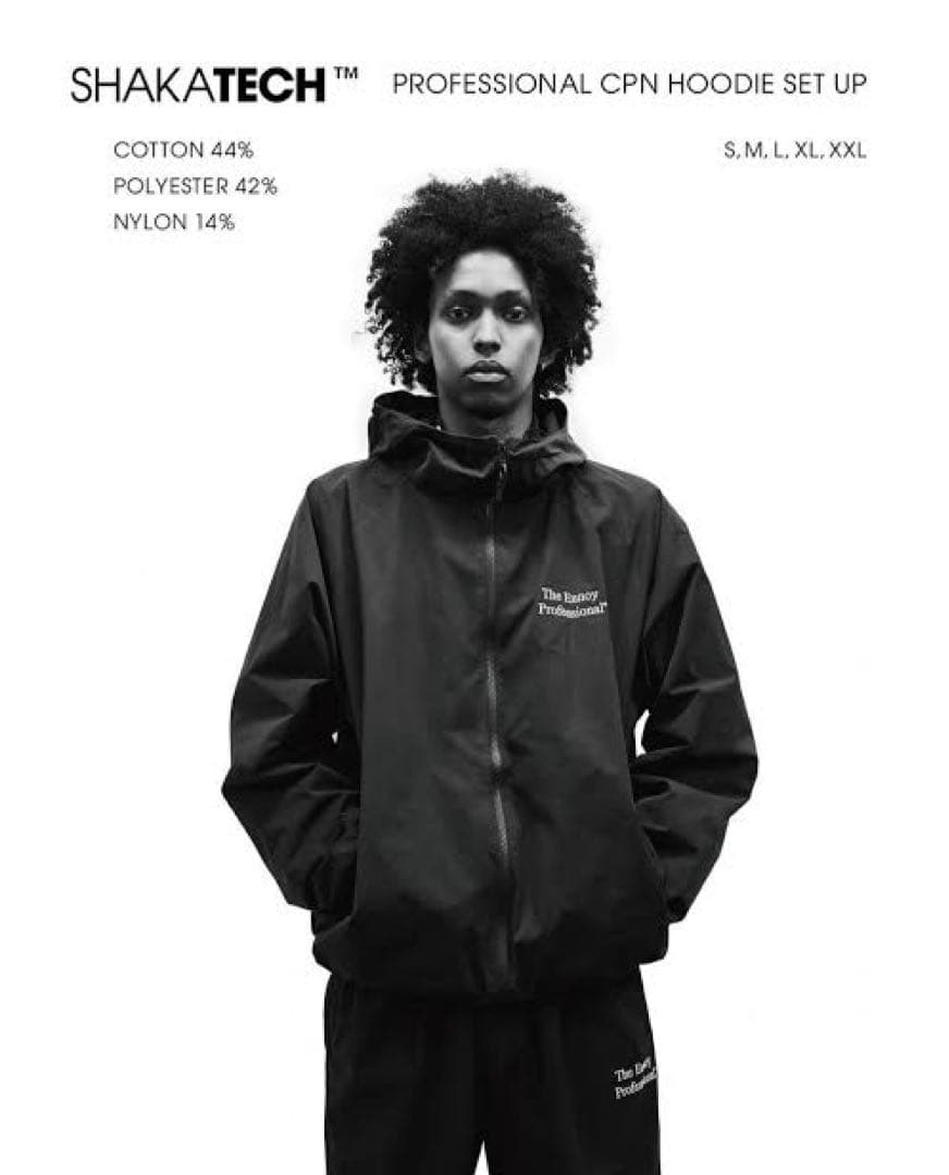 【お値下げ】ENNOY エンノイ セットアップ ブラック/ホワイト フード型