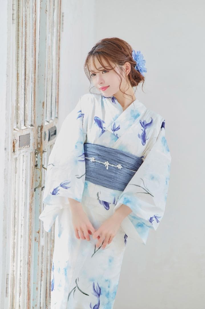 新品 浴衣 セット 浴衣セット ゆかた 大人 レディース 金魚 青 K7