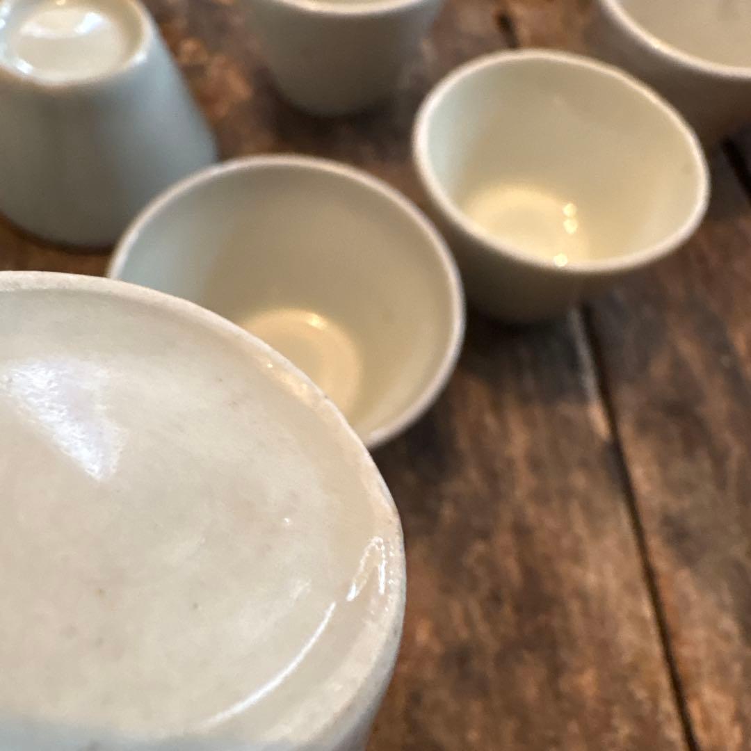 古伊万里　白磁　小猪口　10点　保存箱