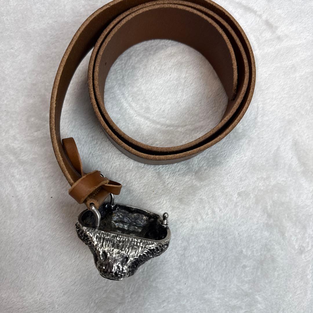 GUCCIグッチ　タイガーヘッドバックル　レザーベルト　ウエスト約75〜85cm