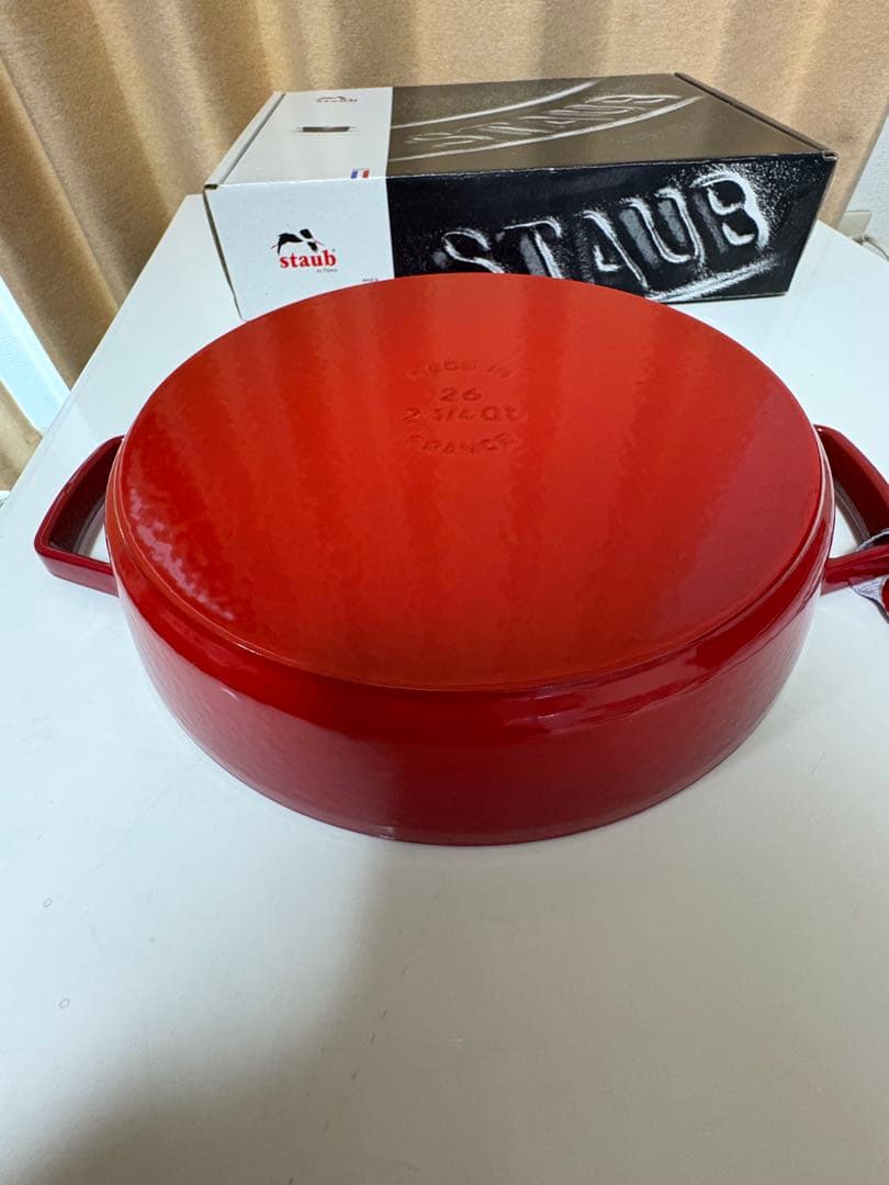 staub 両手フライパン チェリー 26cm ダブルハンドル 赤 美品