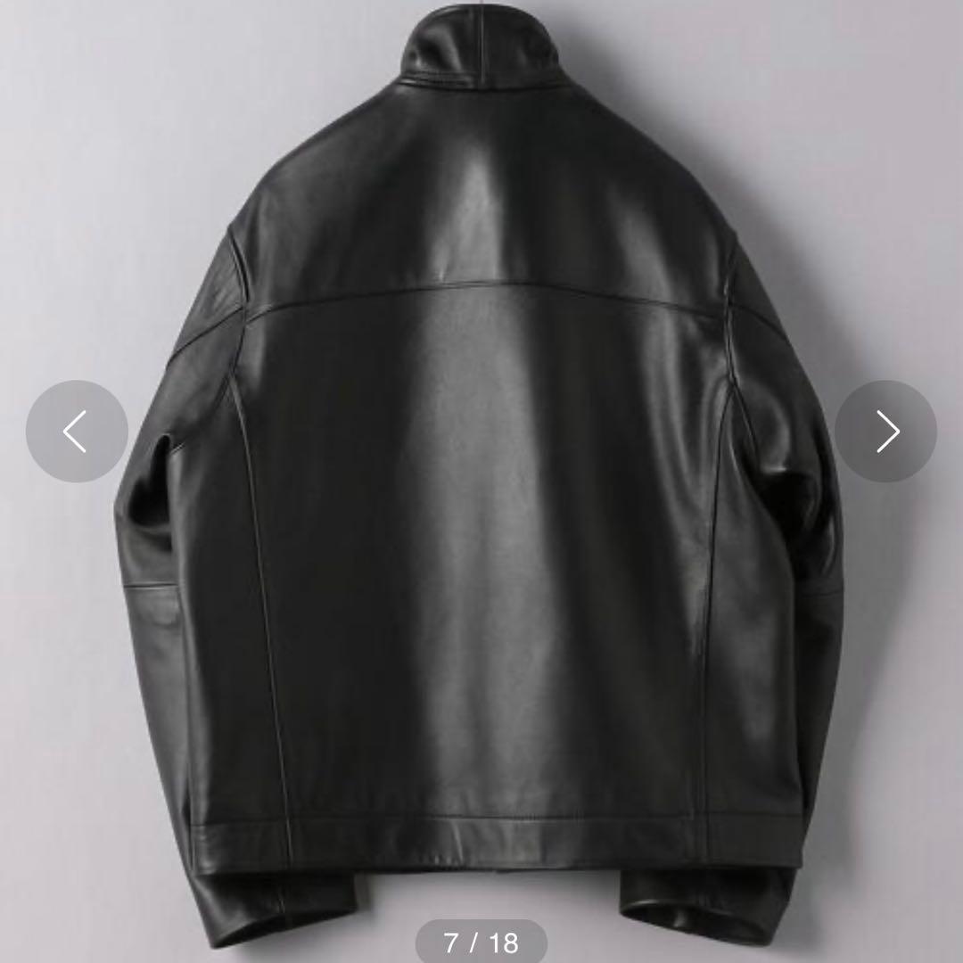 【UNITED ARROWS】 ラムレザー スタンドカラーダブルジップブルゾン