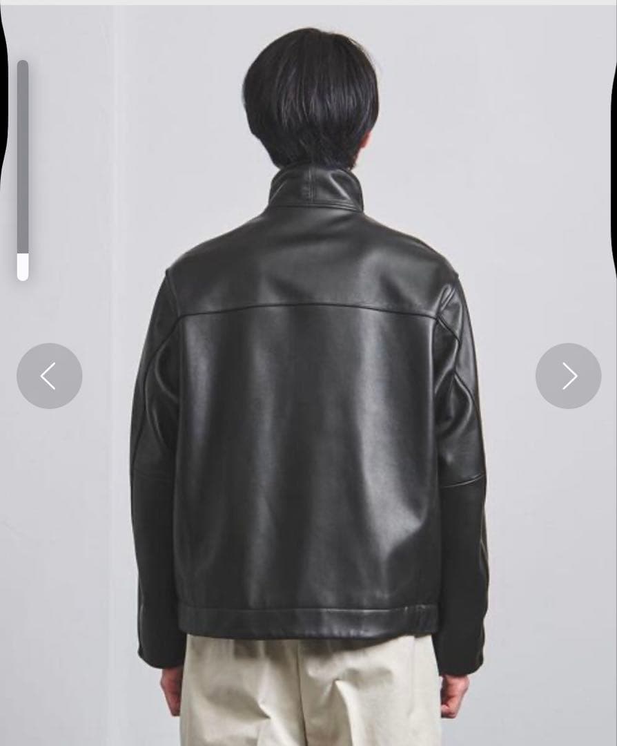 【UNITED ARROWS】 ラムレザー スタンドカラーダブルジップブルゾン