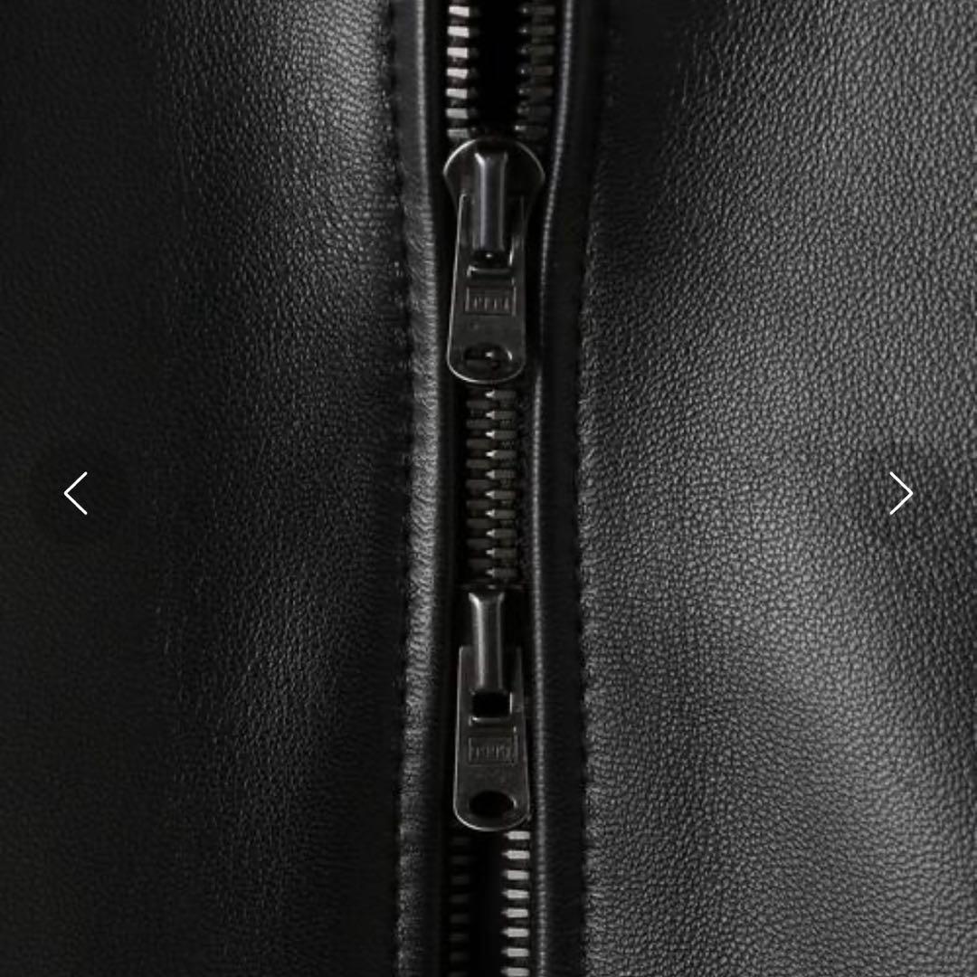 【UNITED ARROWS】 ラムレザー スタンドカラーダブルジップブルゾン