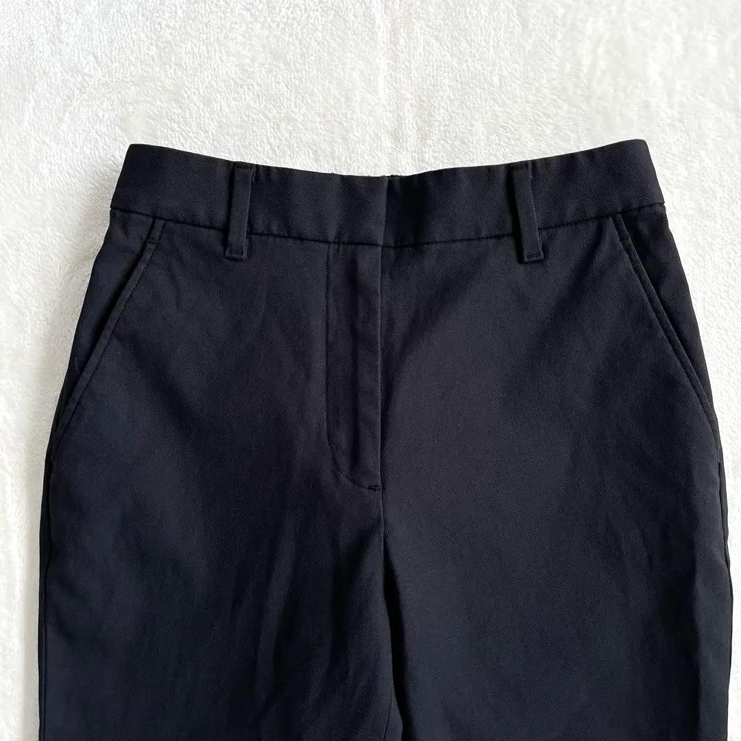 プラステ スーツ XS XXSノーカラー パンツ セットアップ ネイビー 麻混