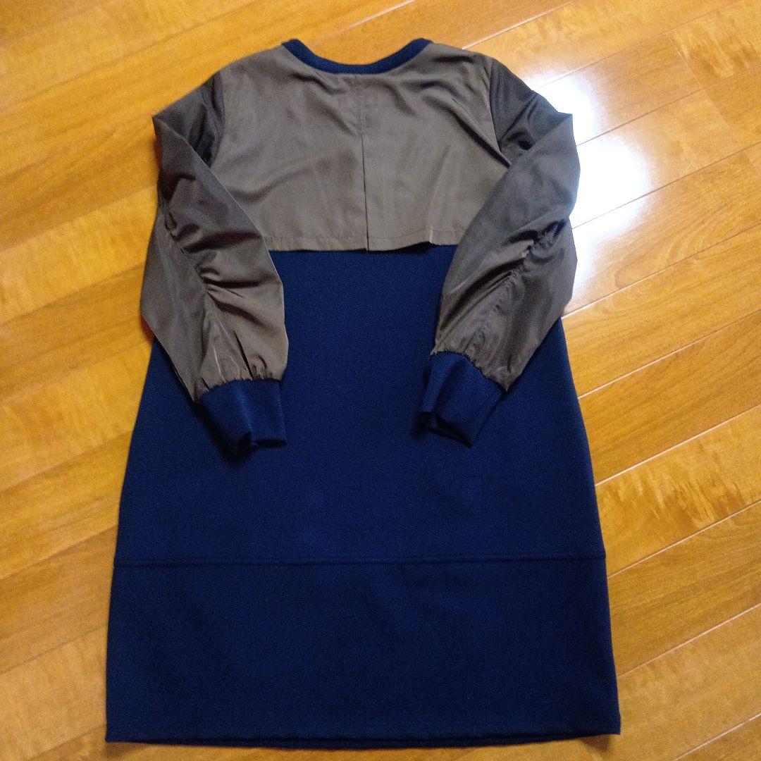 昨年購入　未使用に近い　ヒロコビス　タフタジョイント　ネイビーと茶のチュニック