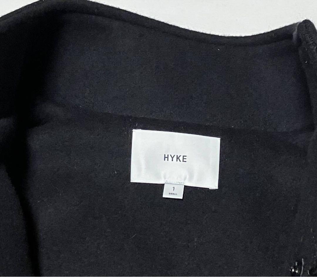 HYKE ダブルフェイス シアリング ダッフルジャケット ブラック サイズ1