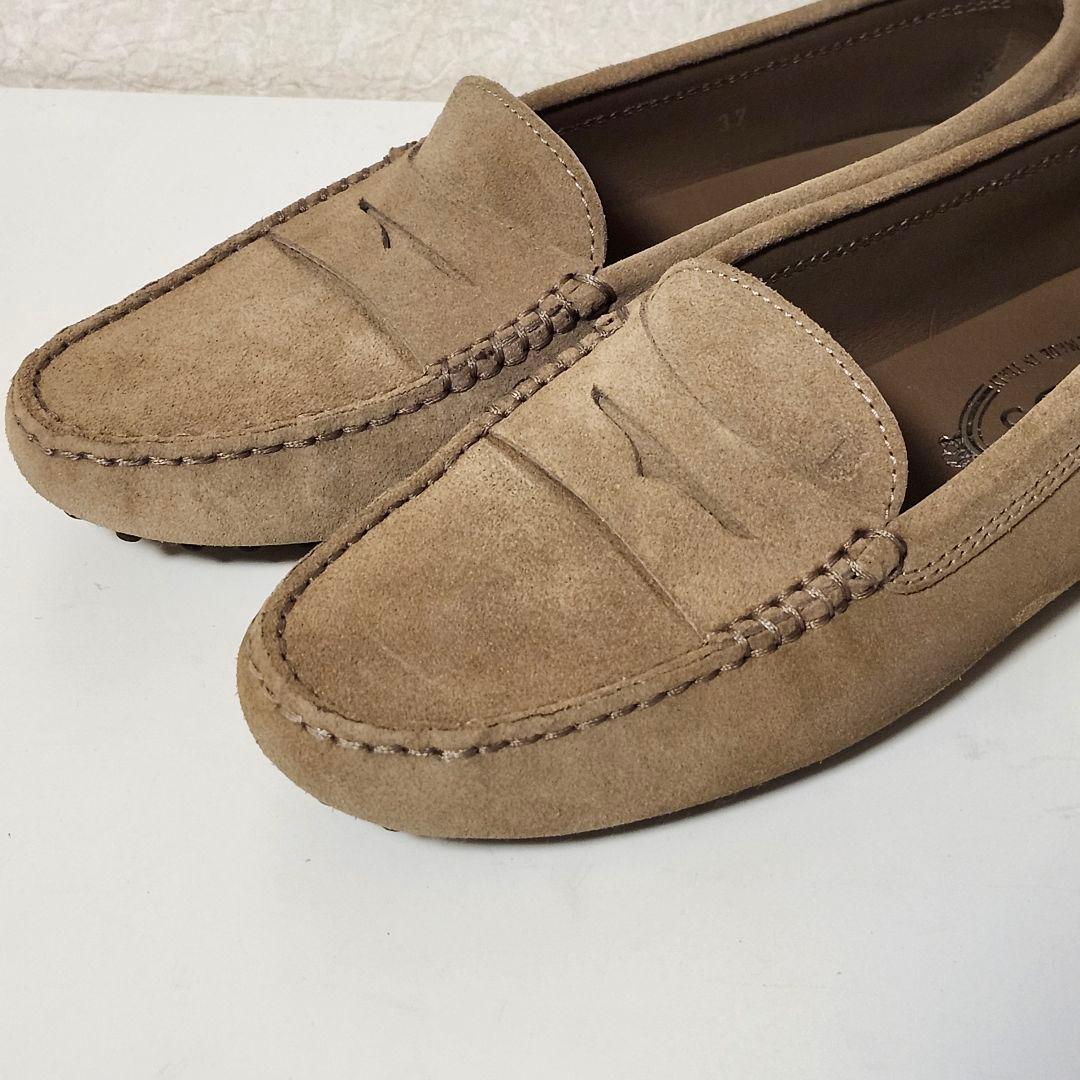 トッズ ドライビングシューズ 37 ベージュ ヌバック ゴンミーニ