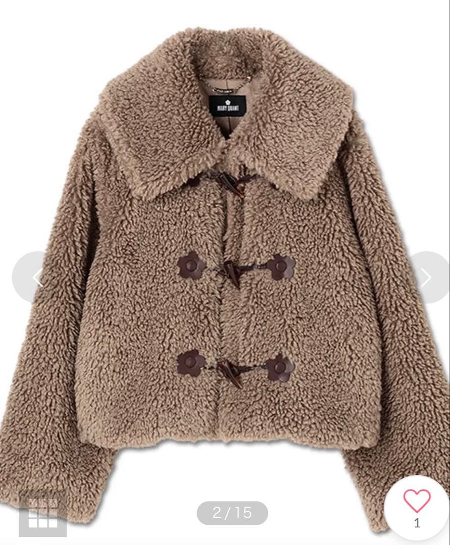 マリークワント　ボアダッフルコート