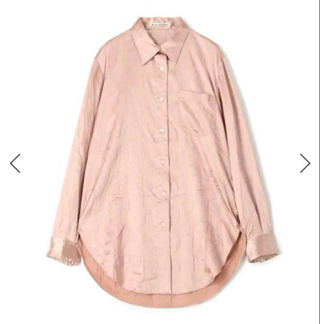 新品★ ストレッチ サテンシャツ ピンク Acne Studios ¥57200