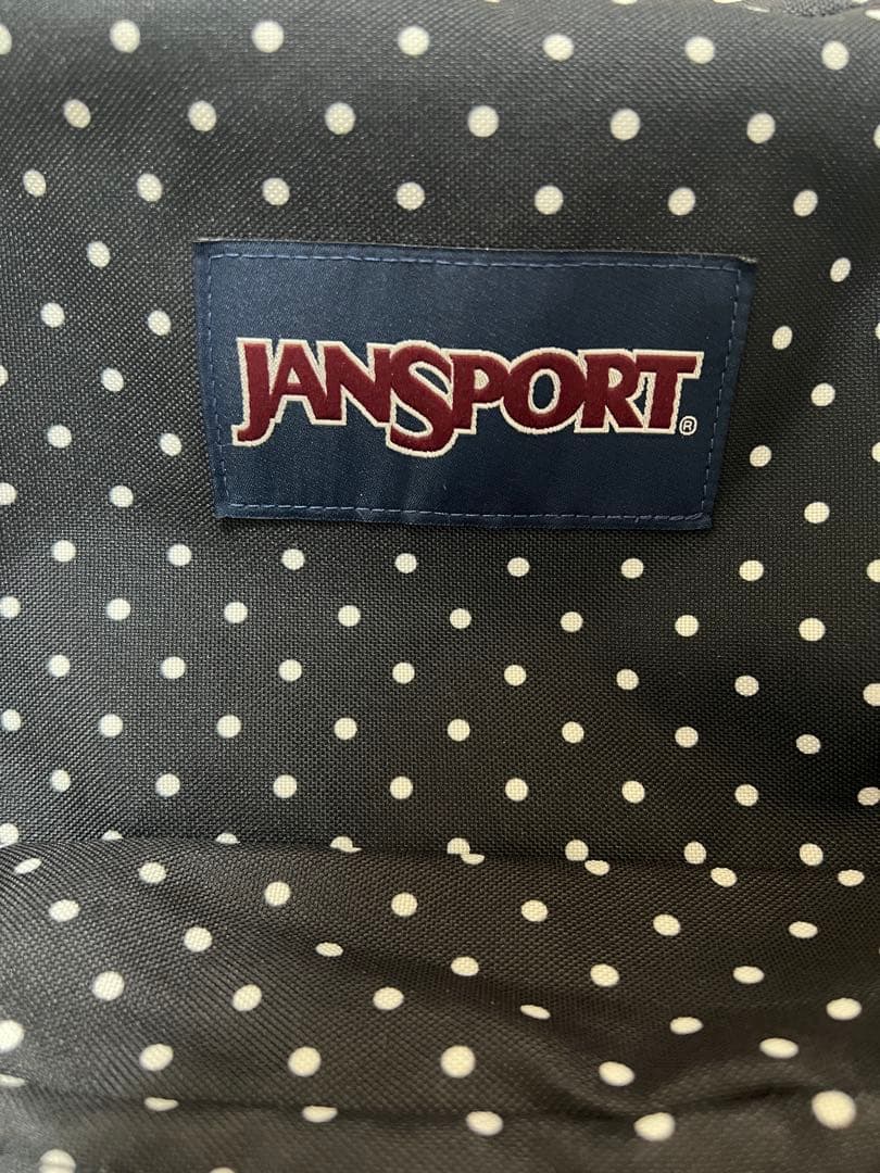 週末値下げ【レア】JANSPORT（ジャンスポーツ）／リュックサック　黒×ドット