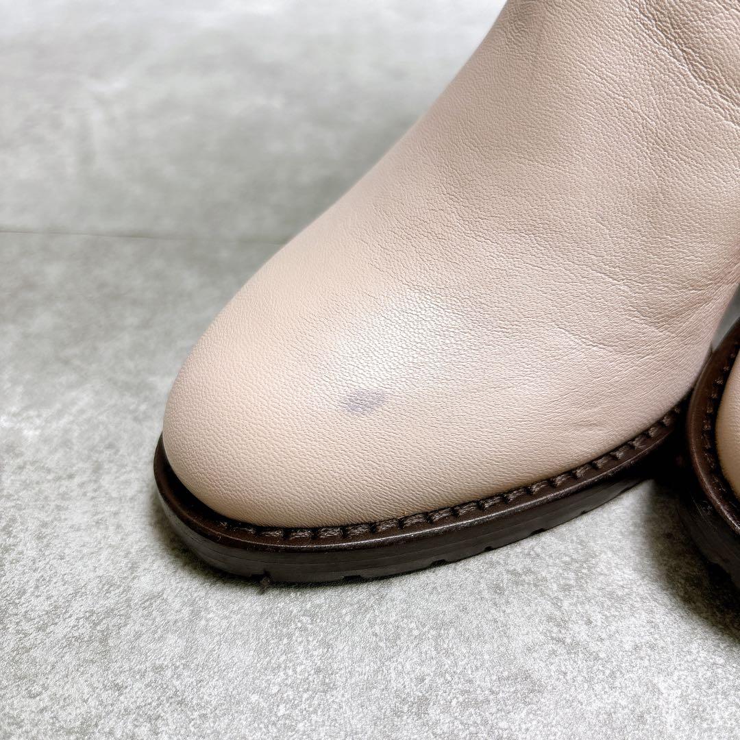 グラツィア ロングブーツ レザー 23cm イタリア製 サイドジップ ピンク