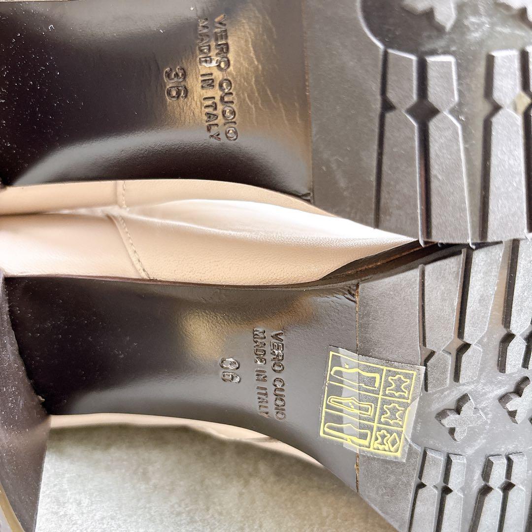 グラツィア ロングブーツ レザー 23cm イタリア製 サイドジップ ピンク