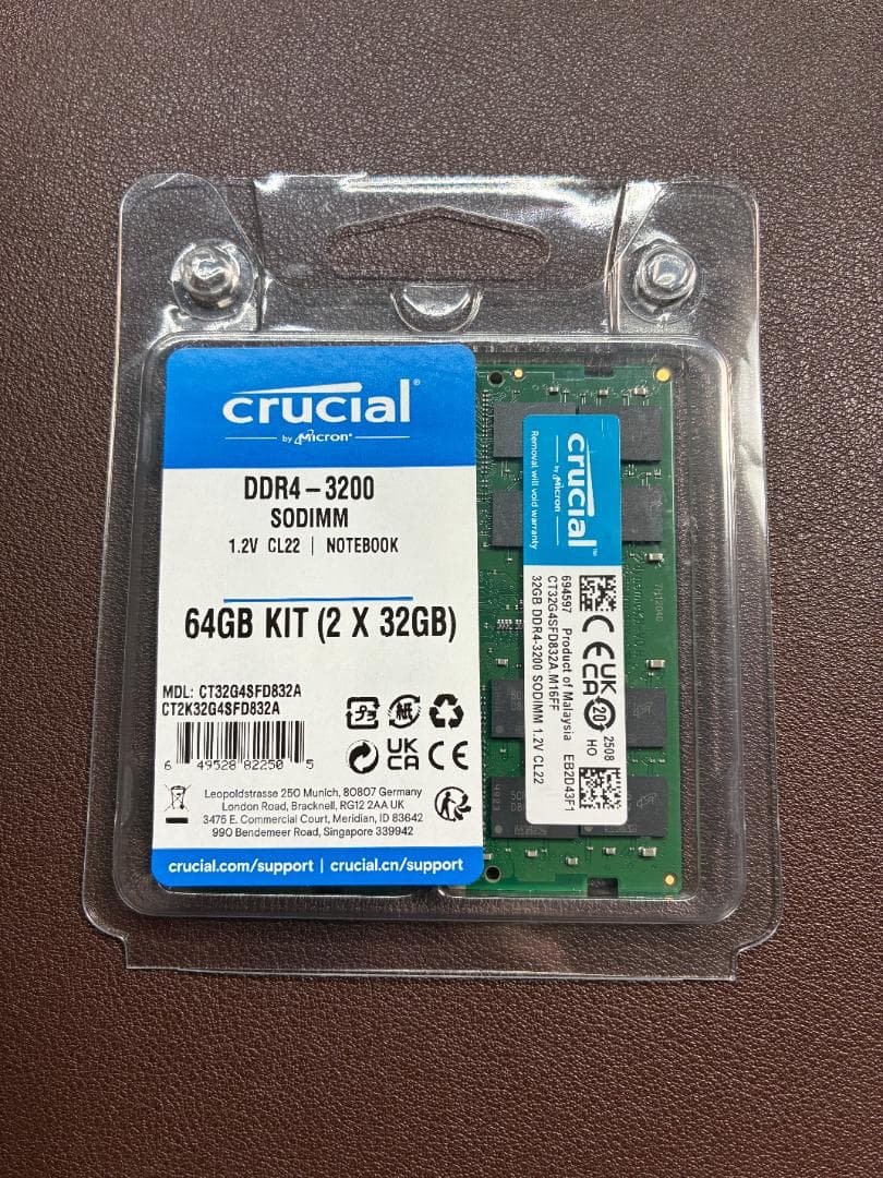 メモリー Crucial DDR4 3200 64GB CT2K32G4SFD832A