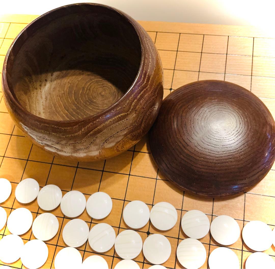 一枚板囲碁盤（へそ付き）碁石セット
