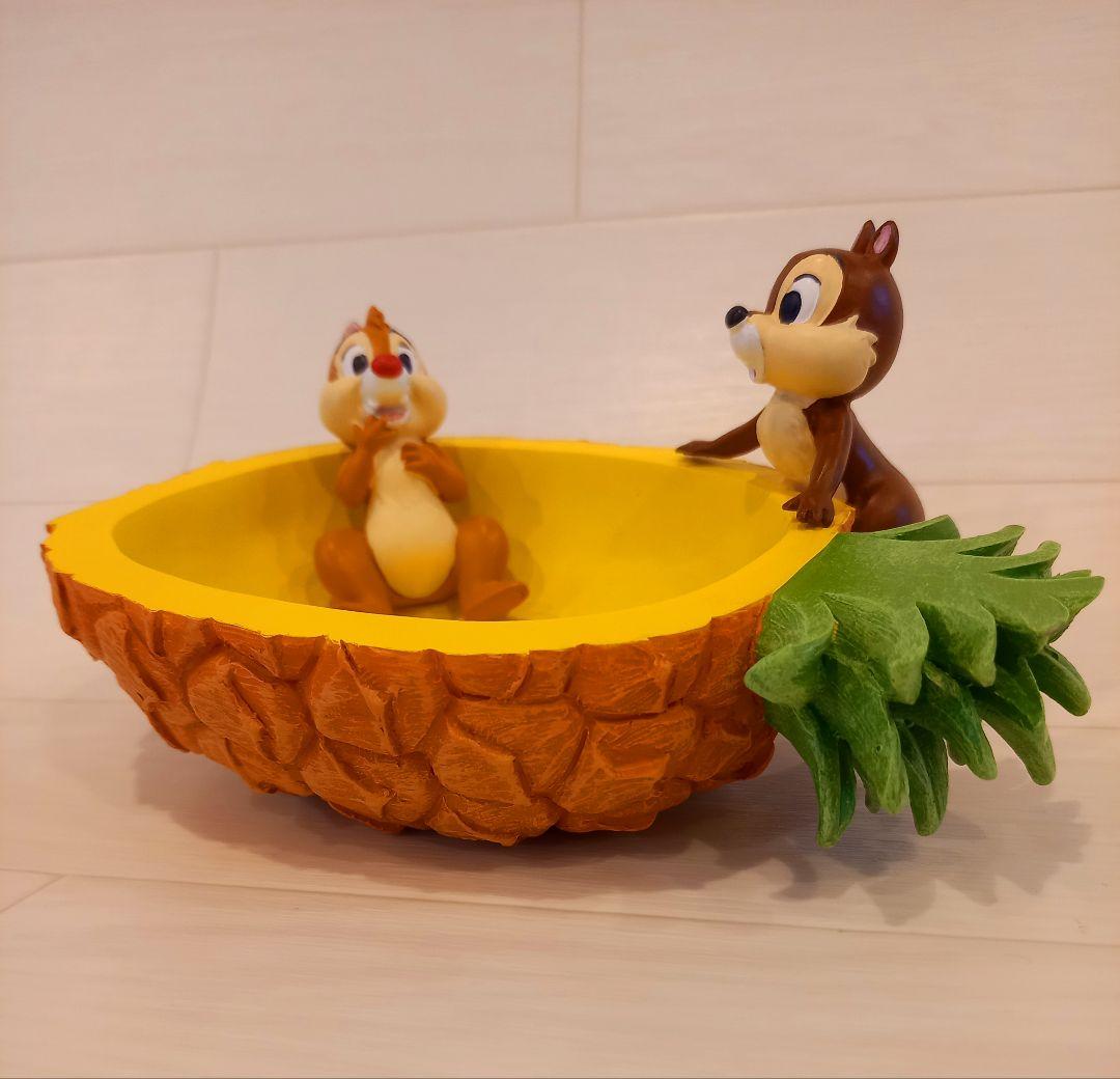 ディズニー　チップとデール　陶器　パイナップル　小物入れ　セトクラフト2点セット