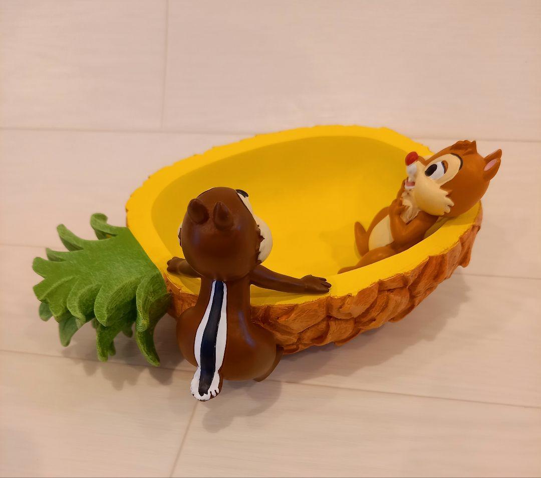 ディズニー　チップとデール　陶器　パイナップル　小物入れ　セトクラフト2点セット