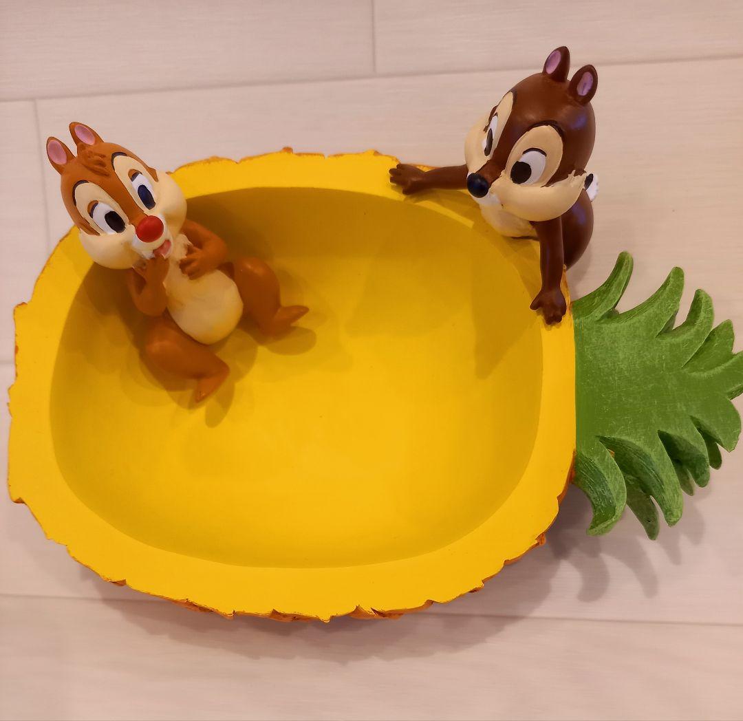 ディズニー　チップとデール　陶器　パイナップル　小物入れ　セトクラフト2点セット