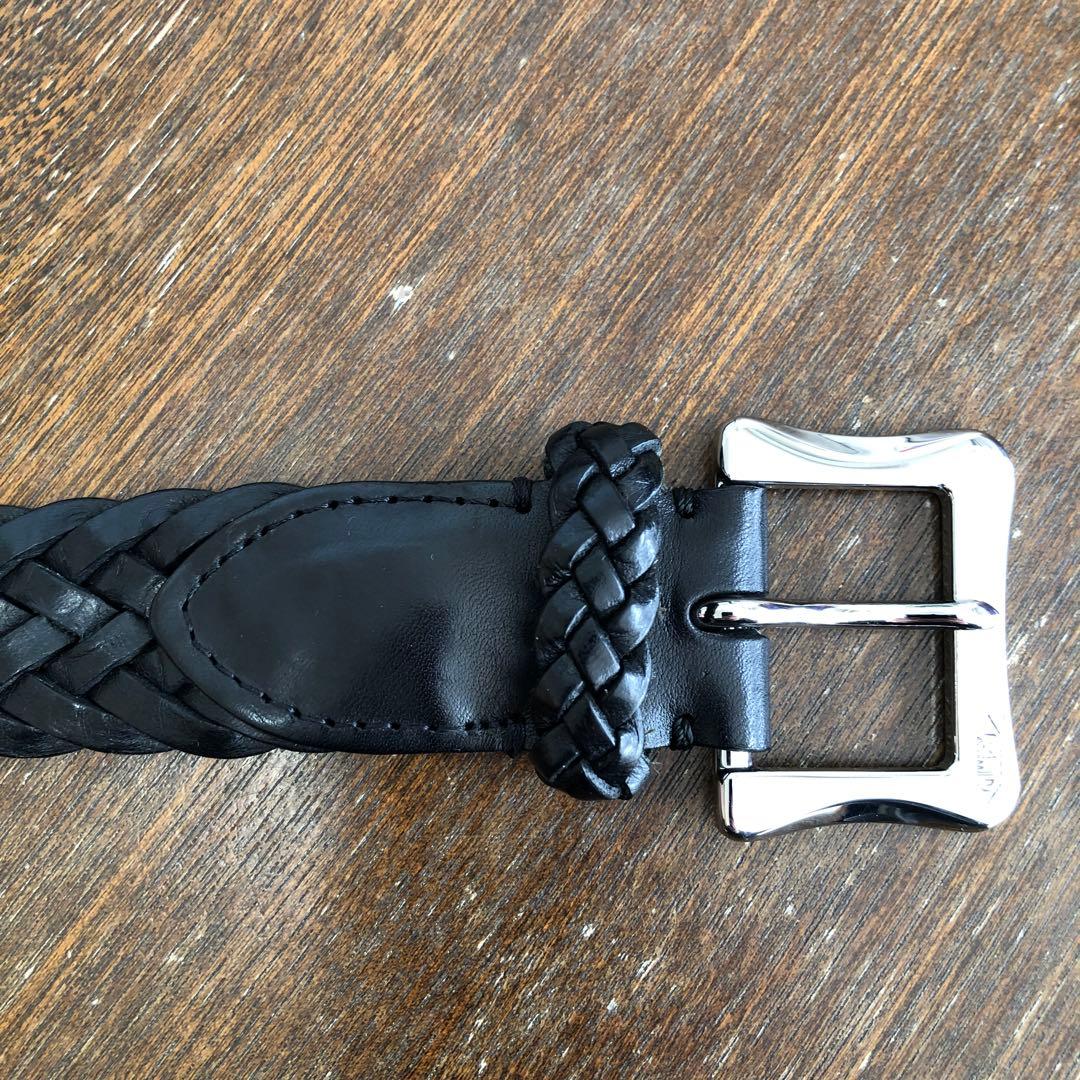 J&M DAVIDSON ブラックレザーベルト 3.5/34/85