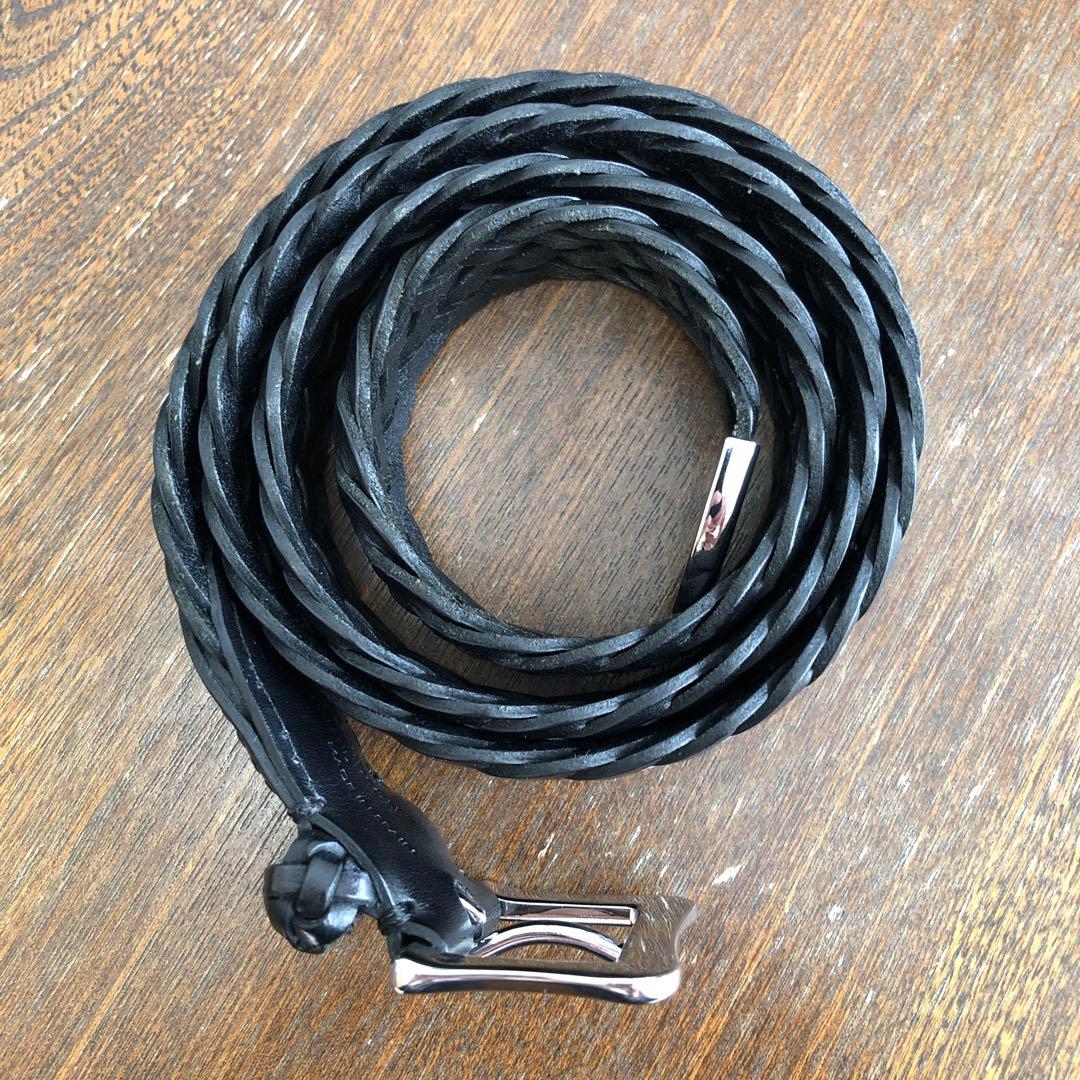 J&M DAVIDSON ブラックレザーベルト 3.5/34/85