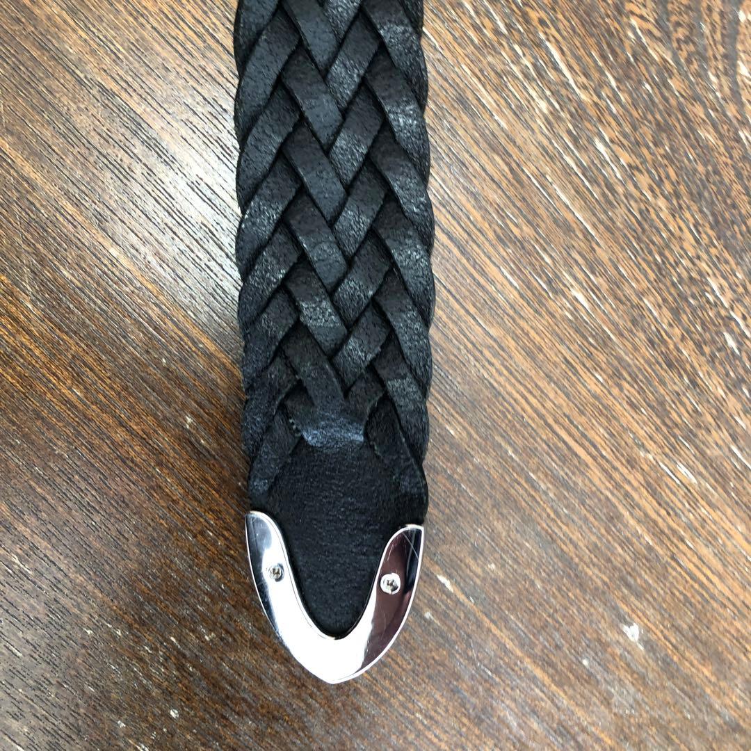 J&M DAVIDSON ブラックレザーベルト 3.5/34/85