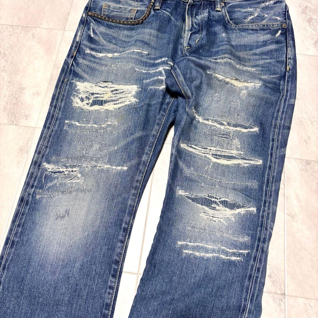 【超希少】ヒステリックグラマー ダメージ加工 スタッズデニムパンツ 30 日本製