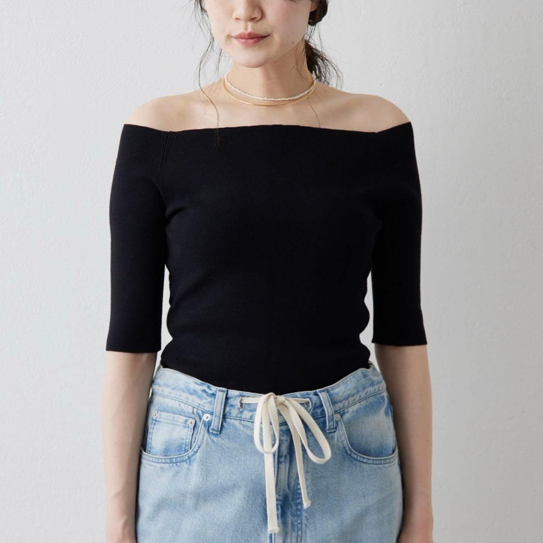 ひ*3様 【美品】THE PAUSE オフショルハーフスリーブプルオーバー ウィ