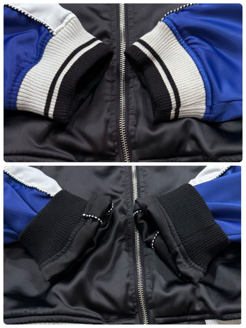 【希少 XXL】抜刀娘 絡繰魂 スカジャン リバーシブル 立体刺繍 和柄