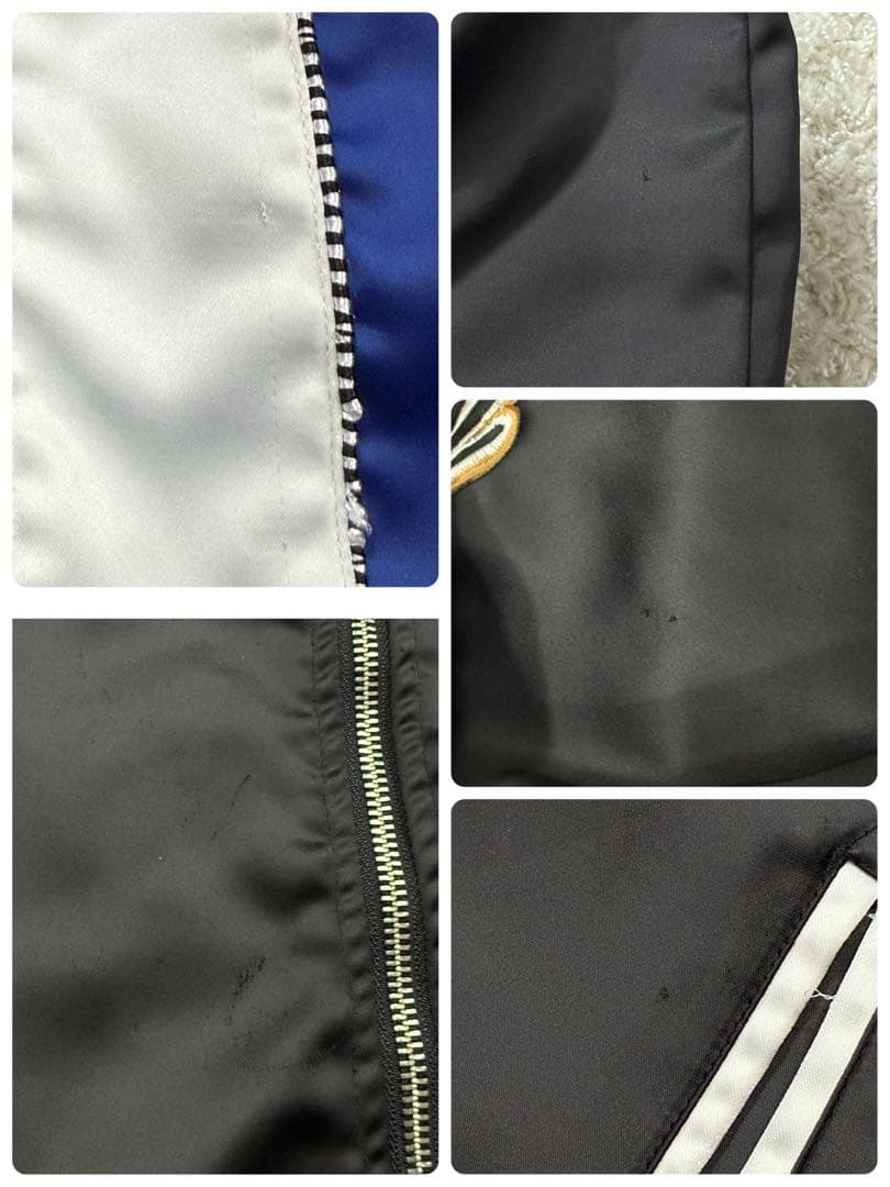 【希少 XXL】抜刀娘 絡繰魂 スカジャン リバーシブル 立体刺繍 和柄