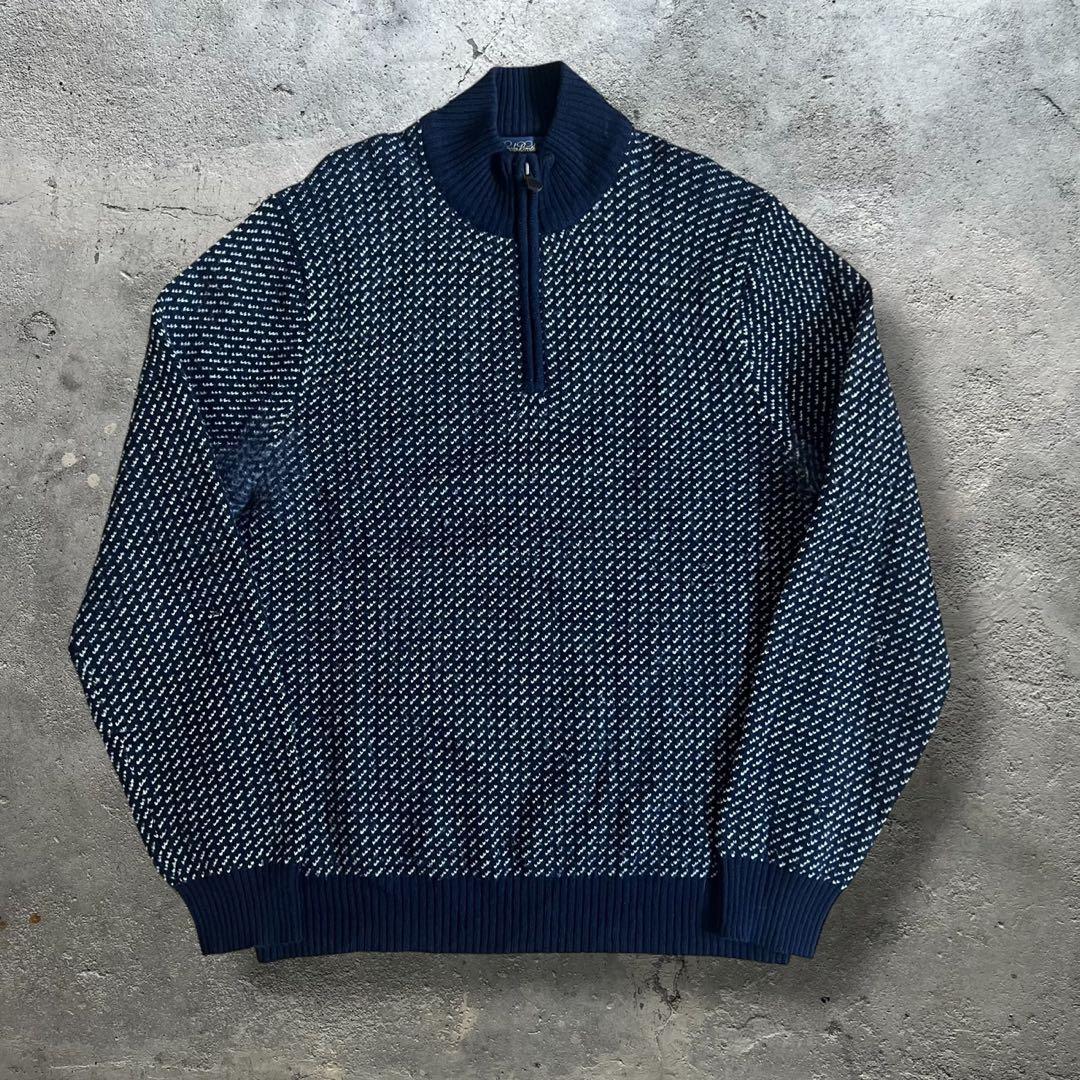 【希少】brooks brothers バーズアイ　ハーフジップニット