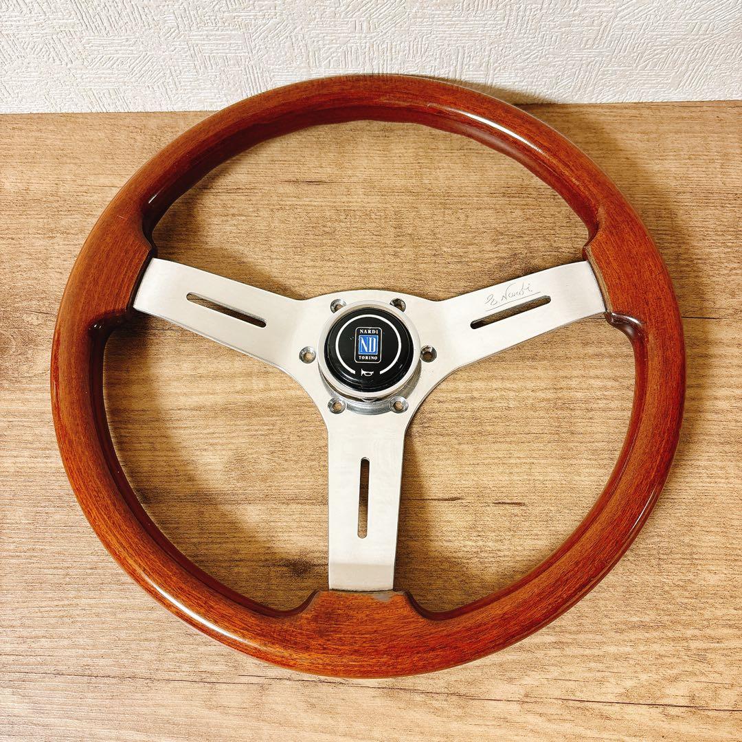 正規品　当時物　NARDI ナルディ　ウッドハンドル　ウッドステアリング