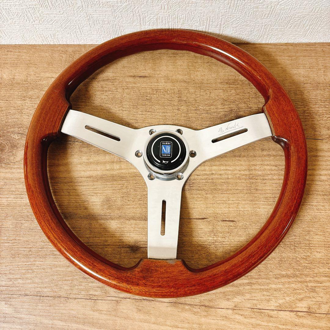 正規品　当時物　NARDI ナルディ　ウッドハンドル　ウッドステアリング