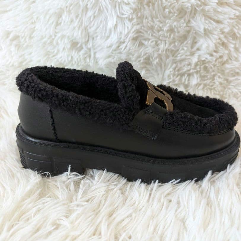 ヒルズアヴェニュー ボア　厚底 ローファー　タンクソール　ストーミ