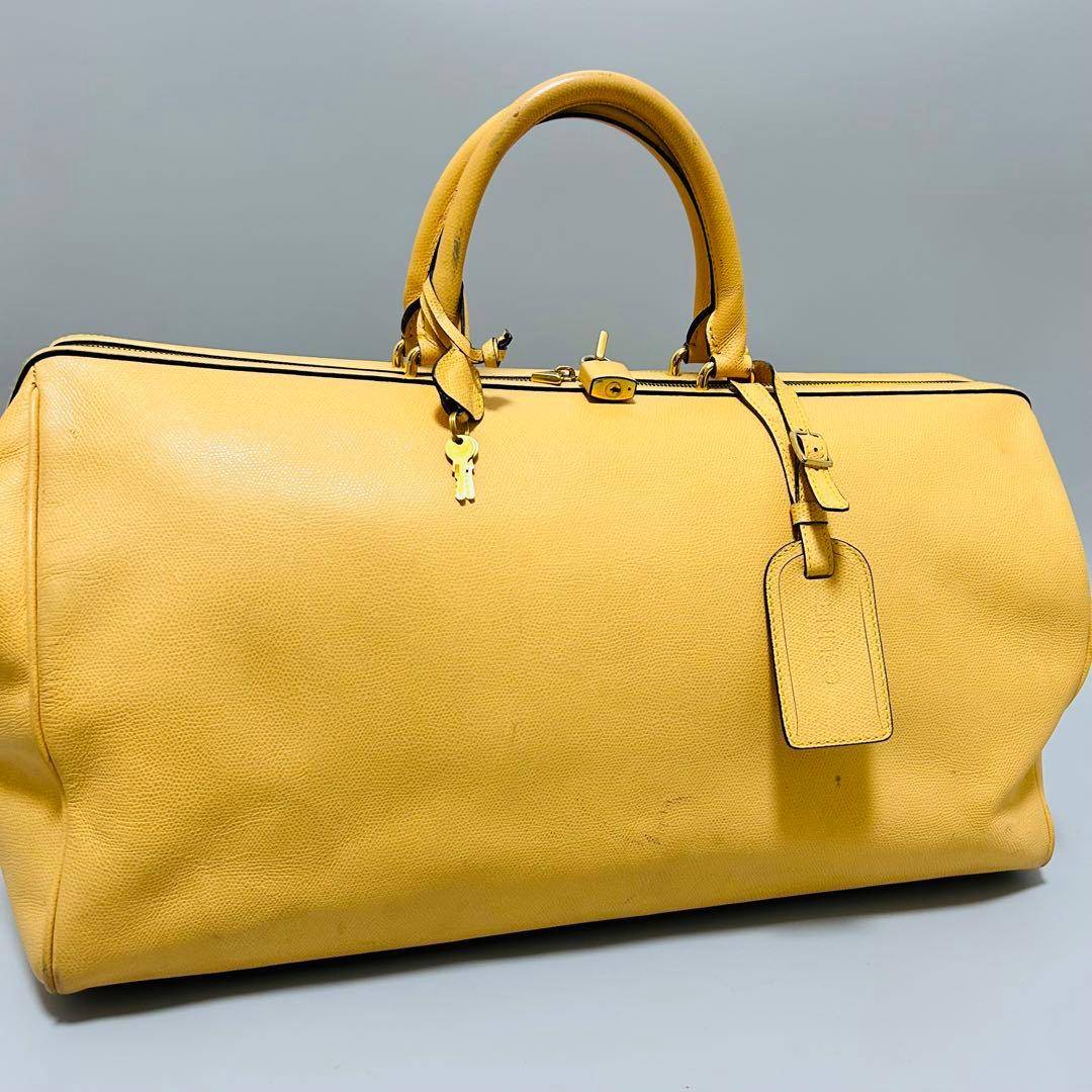CELINE セリーヌ ボストンバッグ トラベルバッグ 大容量 イエロー系