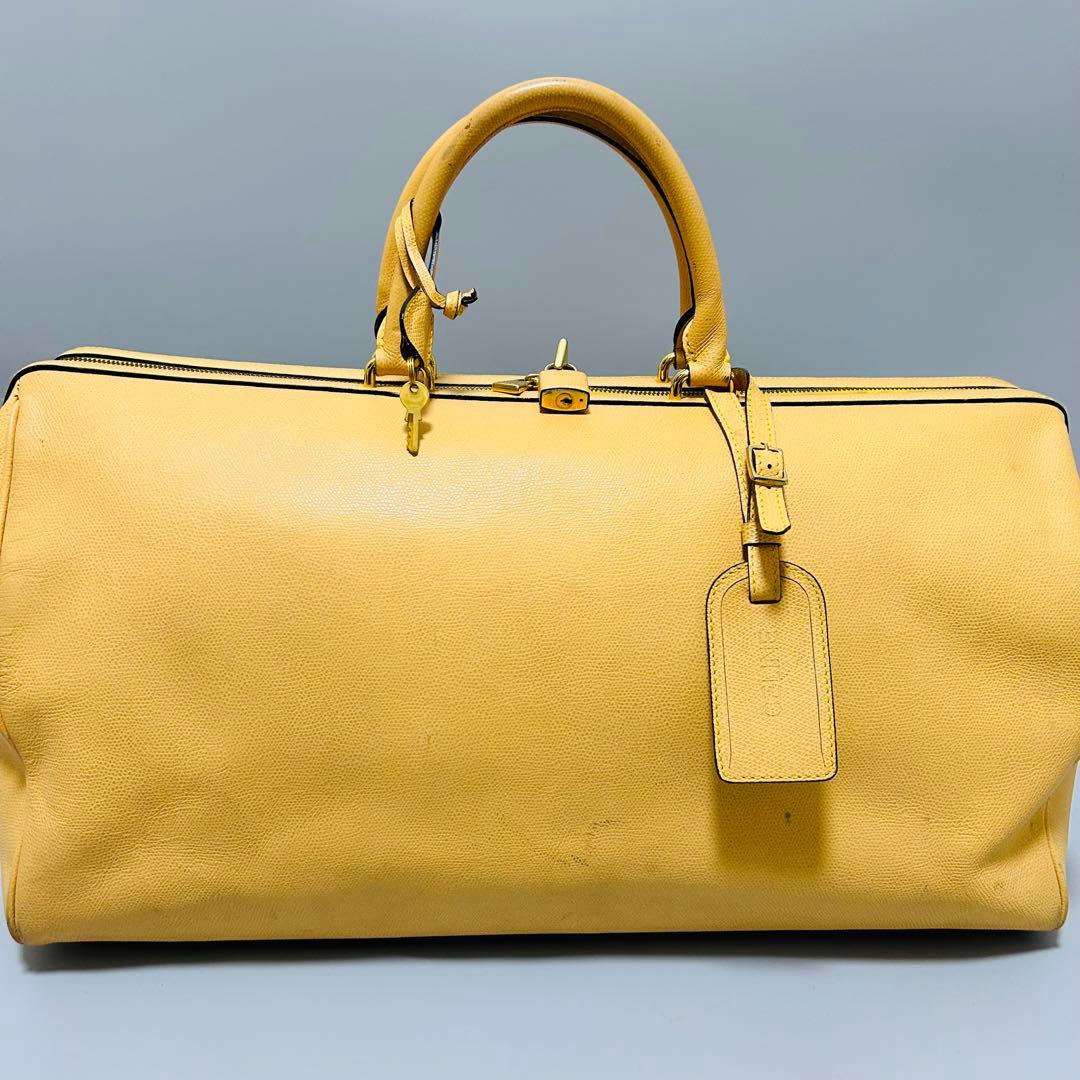CELINE セリーヌ ボストンバッグ トラベルバッグ 大容量 イエロー系