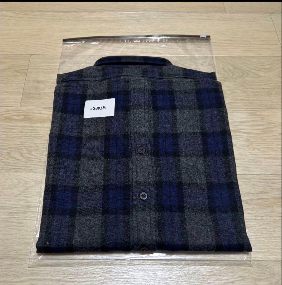 WTAPS 25AW TXT 01 LS NAVY サイズM チェックシャツ