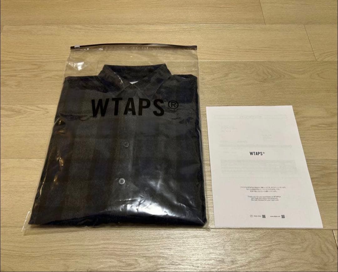 WTAPS 25AW TXT 01 LS NAVY サイズM チェックシャツ