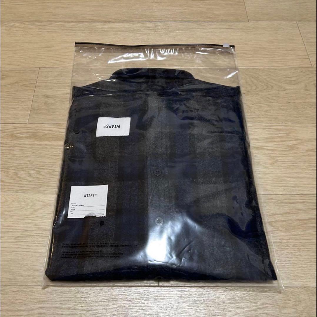 WTAPS 25AW TXT 01 LS NAVY サイズM チェックシャツ