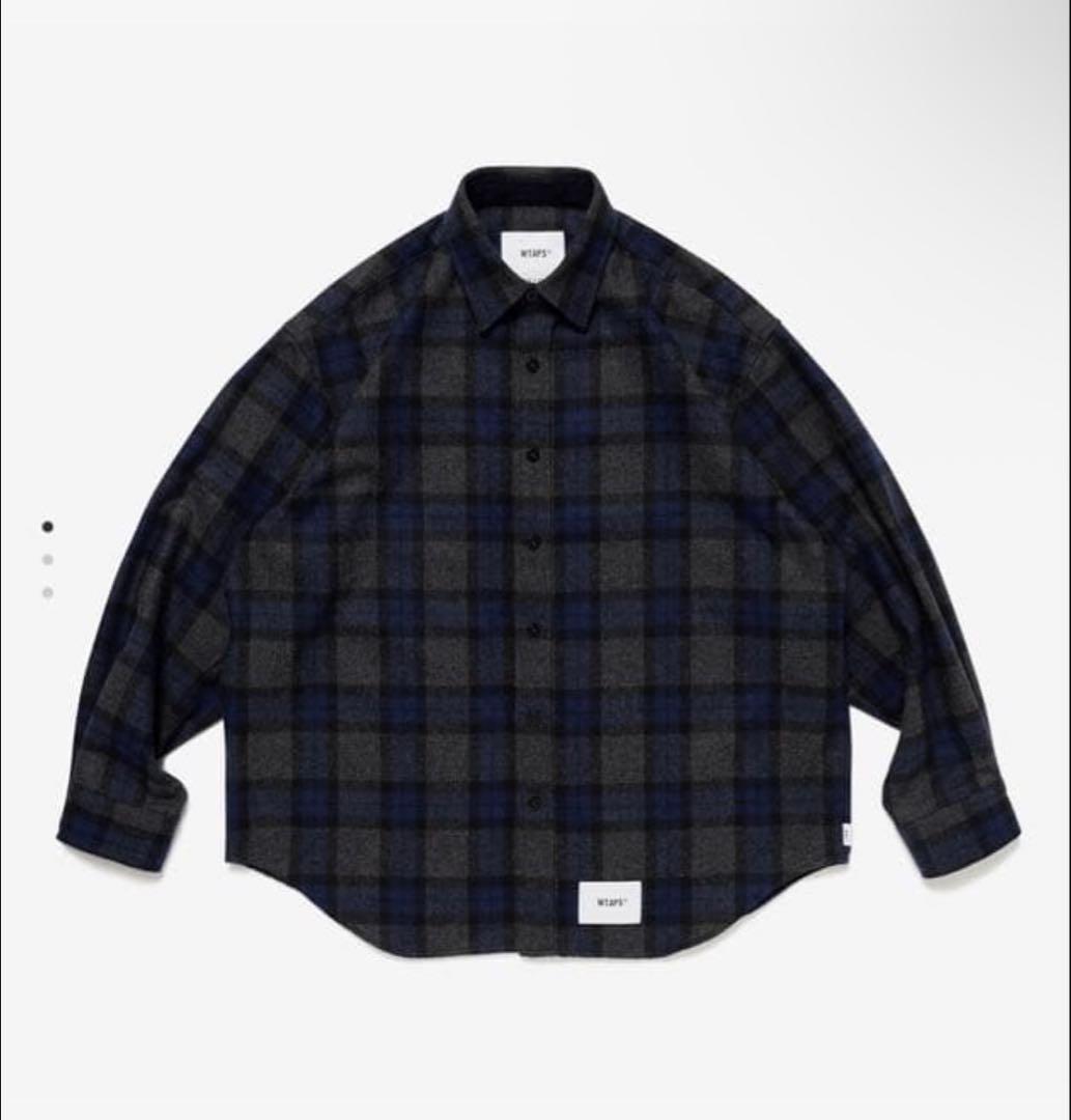 WTAPS 25AW TXT 01 LS NAVY サイズM チェックシャツ