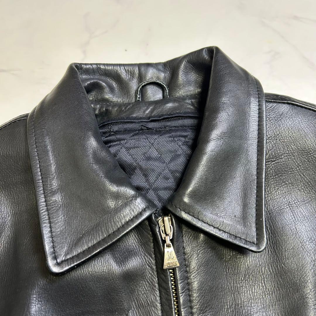 M.JULIAN レザージャケット ミニマル 本革 黒 L ライナー脱着可