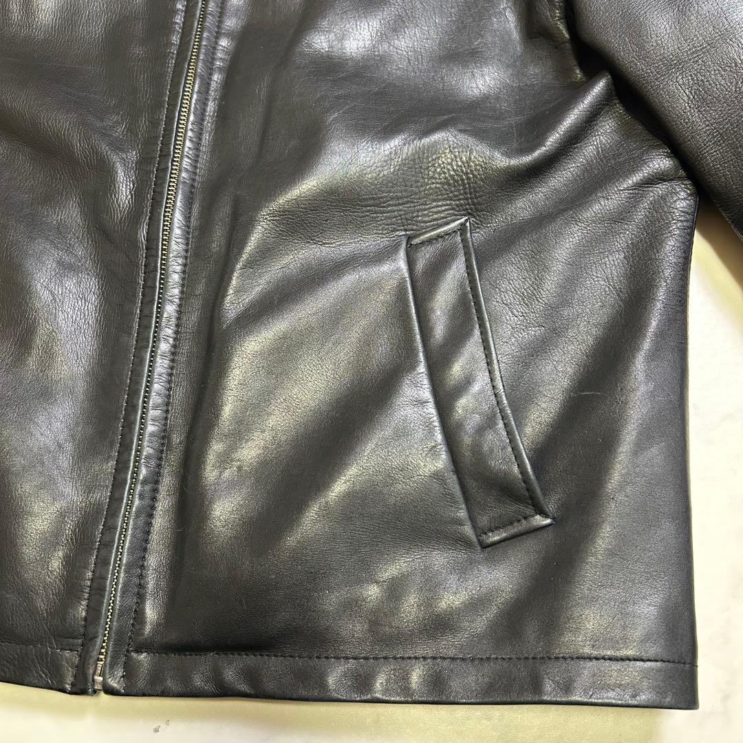M.JULIAN レザージャケット ミニマル 本革 黒 L ライナー脱着可