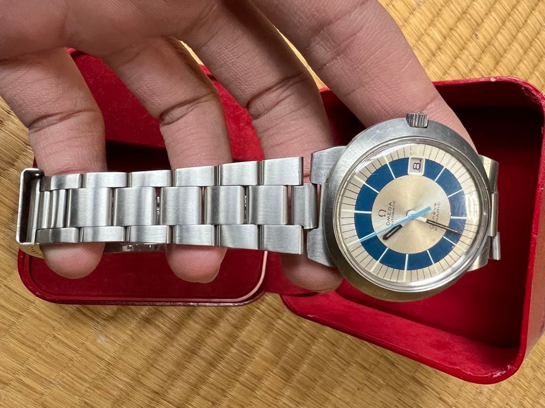 OMEGA 自動巻き時計 ブルー/シルバー