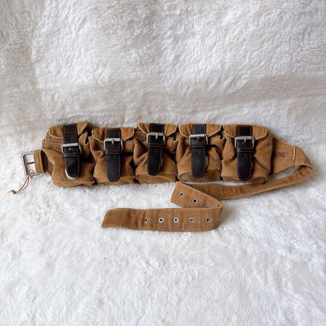 【希少】PURE バンダリアポーチ ウエストバッグ　コーデロイ　ベージュ