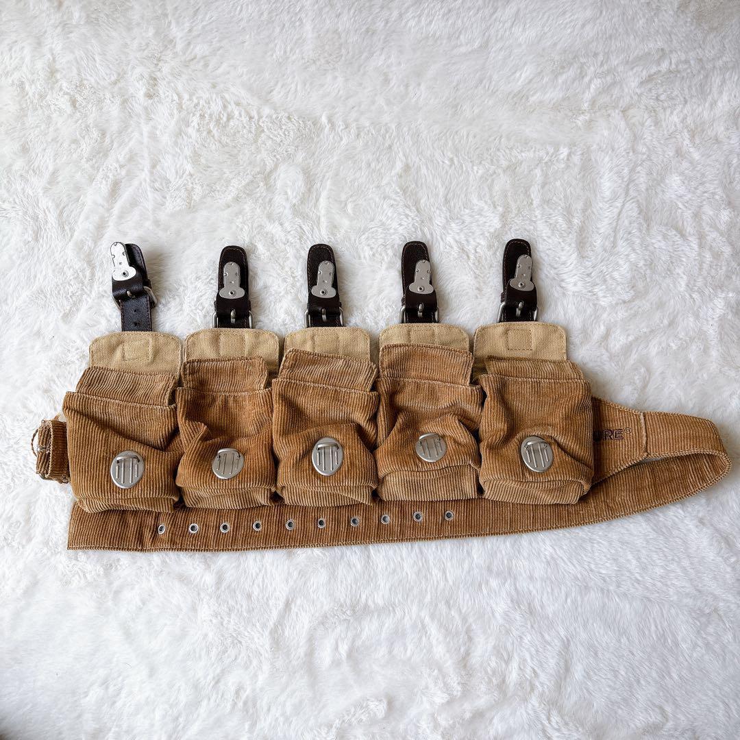 【希少】PURE バンダリアポーチ ウエストバッグ　コーデロイ　ベージュ