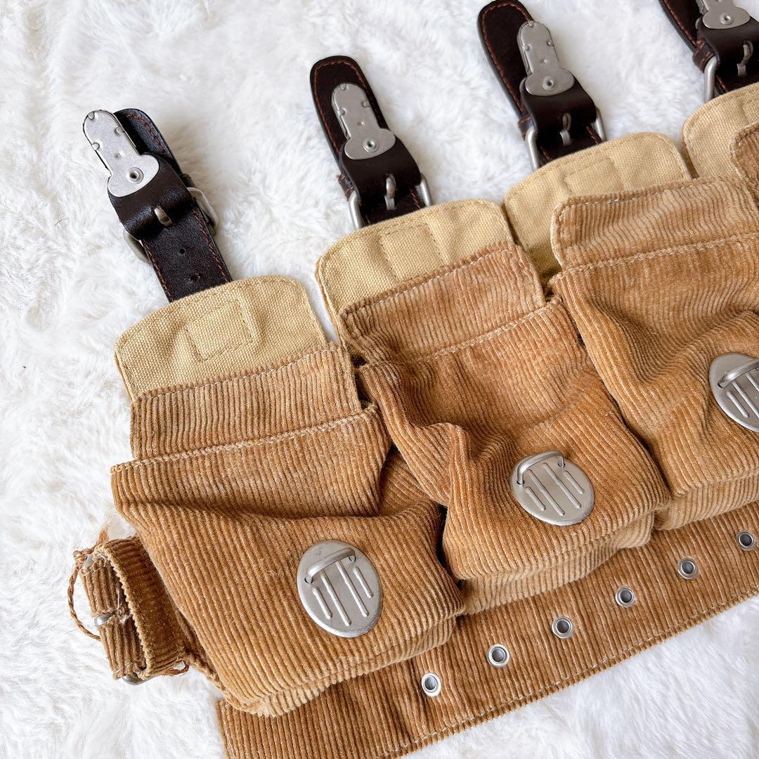 【希少】PURE バンダリアポーチ ウエストバッグ　コーデロイ　ベージュ