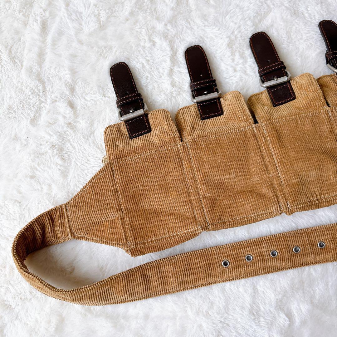 【希少】PURE バンダリアポーチ ウエストバッグ　コーデロイ　ベージュ