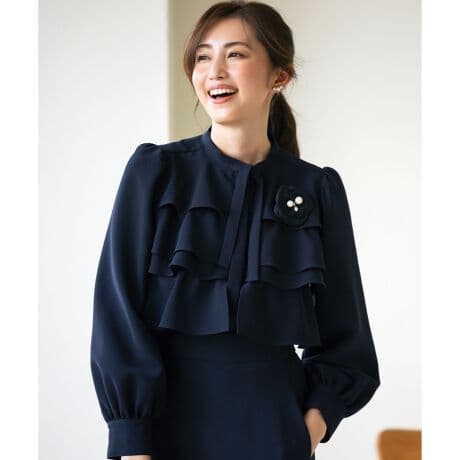 コンフォータブルドレープ ティアードブラウス