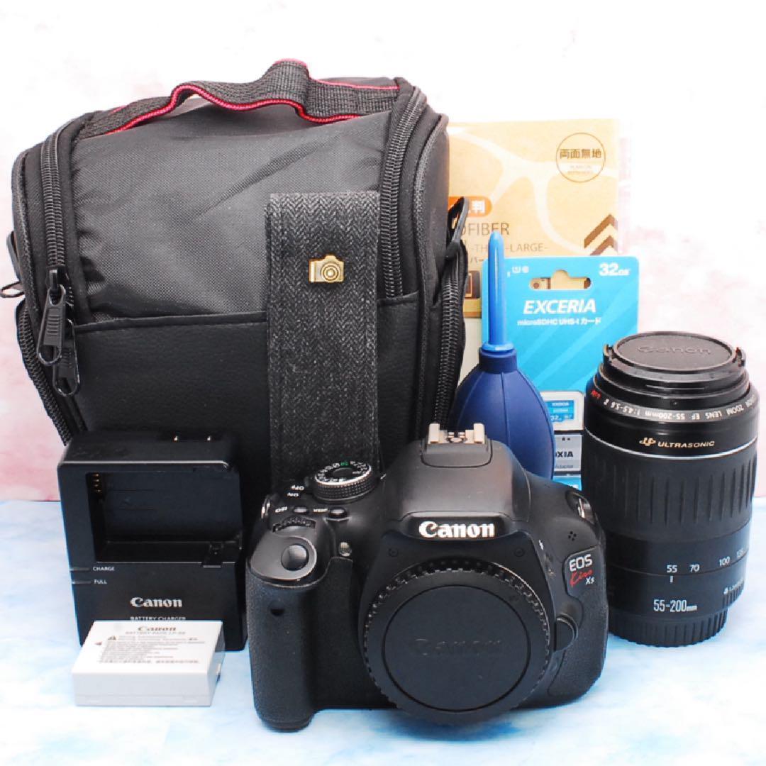 キャノン Kiss X5★望遠レンズ付★一眼レフカメラ★反転モニター★